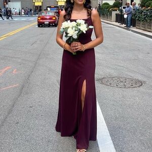 Elegant Burgundy Evening Gown or Bridesmaid Dress